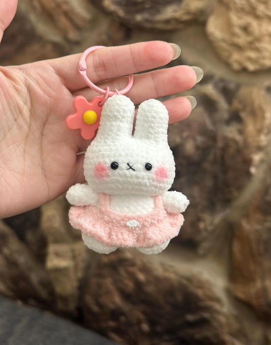 Crochet Miffy Bunny inspired keychain Handmade amigurumi Miffi Crochet rabbit Stuffed Cute Animal Keyring, birthdaygifts