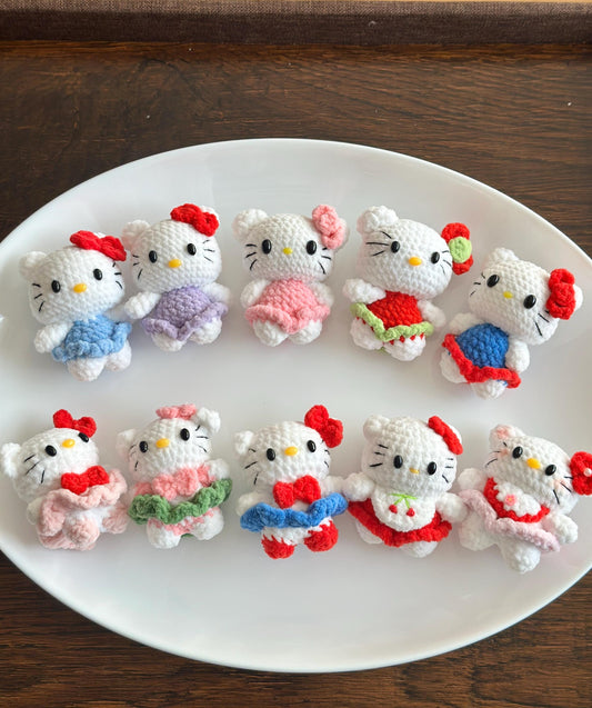 Crochet kitty cat keychain Handmade Amigurumi plushie Stuffed Cute Animal Keyring Gifts For Cat Lovers, birthdaygifts FinalSale