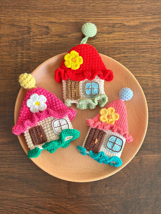 Crochet key fob cover Key Case House handmade Key bag car keychain protector Key Holder key Pouch, birthdaygifts