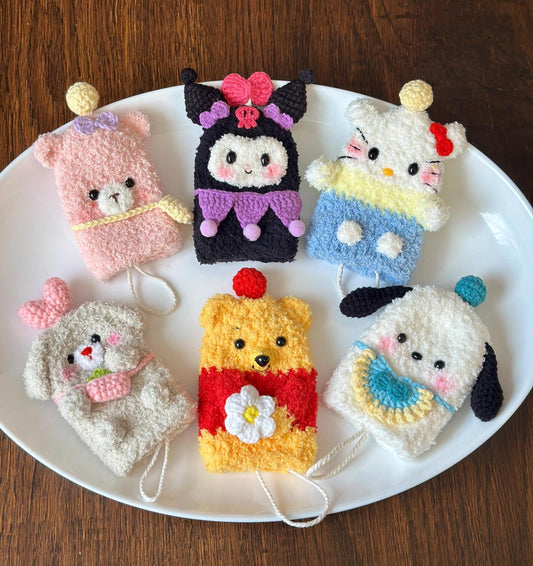 Crochet Key fob cover Key Case holder kuromi kitty Pochacco bear Sanrio inspired animal handmade Keychain Pouch Gift for her, birthdaygifts