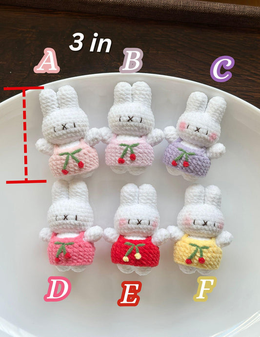 Crochet Miffy Bunny rabbit keychain Handmade amigurumi Stuffed Cute Animal Keyring couple matching keyring birthdaygifts valentiesgifts